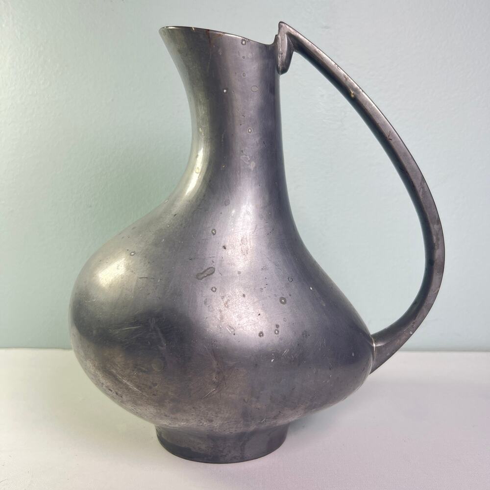 Vintage Pregnant Duck Pewter Pitcher Henning Koppel Style Mid Century Hong Kong
